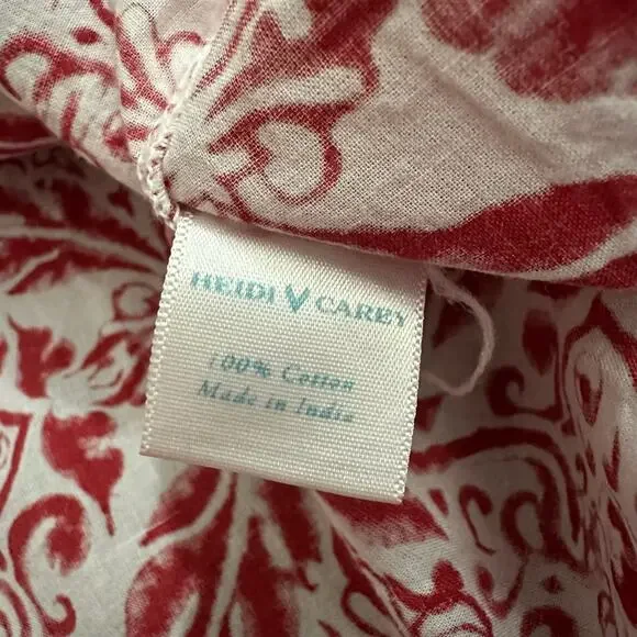 HEIDI CAREY Filigree Kimono Robe Red White Floral Long Sleeve Lounge - Picture 10 of 13